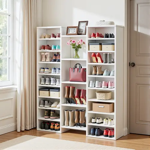 Spaco Wood Shoe Rack Organizer - 14-Tier 23-Shelves Unit, 46-Pair Large Capacity with 22 Open Shoe Compartments, Customizable Footwear Organization, Freestanding Room Storage for Entryway