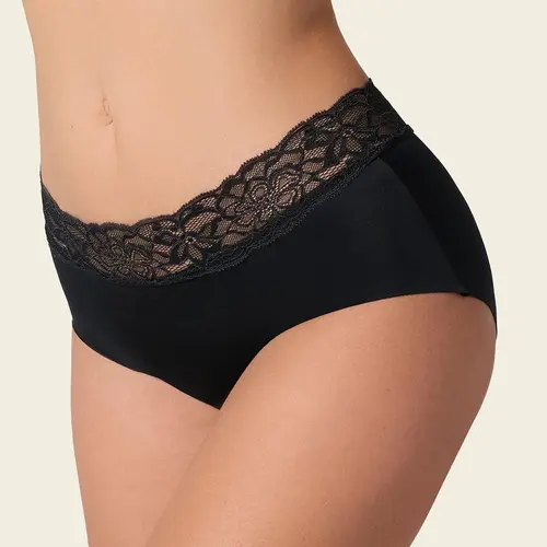 Leonisa Ultra Light Lace Trim Hipster Panty Lace Underwear Womenswear Style Everyday Cotton