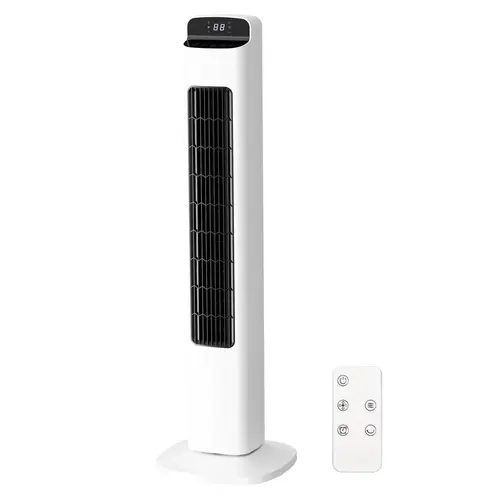 XBEAUTY 36in Vertical Slim Quiet Oscillating Tower Fan - Remote Control Standing Model with 3 Modes, 5 Speeds, 24H Timer, 90° Oscillation, LED Display, Space-Saving, Cord Management, Black (Multifunction Home Bedroom Fan for Sleep, Work), Bedroom Fans