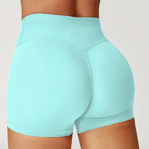 Women's Solid High Waist Gym Shorts, Active Wear Shorts, Casual Comfy Breathable Skinny Shorts for Yoga Gym Workout Running, Ladies Sportswear for All Seasons