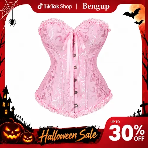 Bengup Fashion Corset Tops for Women Overbust Bustier Shapewear Lingerie Lace Waist Push Up Bodysuit Halloween Corset Halloween Gothic Party Outfit 819-D5