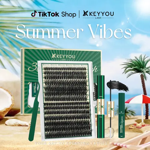 KEYYOU Bare  TrueCurve Lash Clusters Kit, Natural DIY Lash Extensions, Soft Bare Style Invisible C Curved Band 8-16mm, 120 TrueCurve Fit Clusters, Lightweight & Comfortable Everyday Wear#September Stock Up