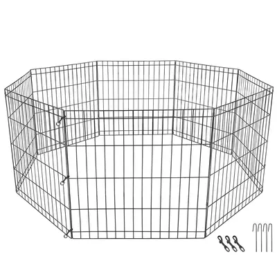 Segawe 24" 8-Panel Metal Dog Playpen - Portable Puppy Pen, Durable Indoor-Outdoor Exercise Fence