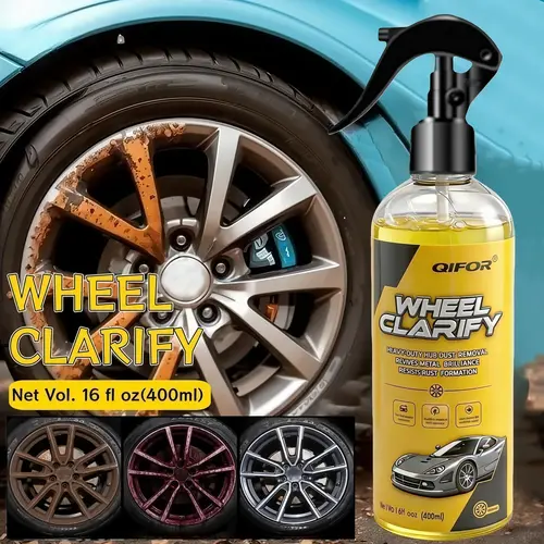 QIFOR Heavy-Duty Rust Remover Spray - 16 fl oz/400ml Car Cleaner Spray for Metal, Chrome and Metal Polishes, Removes Stains (Automotive Car Washing & Maintenance Fluid)