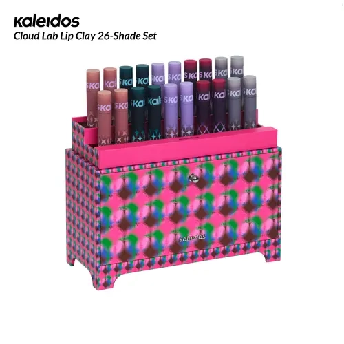 Kaleidos Cloud Lab Lip Clay 26-Shade Full Set with Dresser, 0.08 oz (2.4 g each) High Pigmentation Cosmetic, Cream-to-Powder Texture, Smooth Silky Finish, Vegan, Cruelty-Free, All Skin Types Lip Makeup (Beauty & Personal Care, Makeup Set)