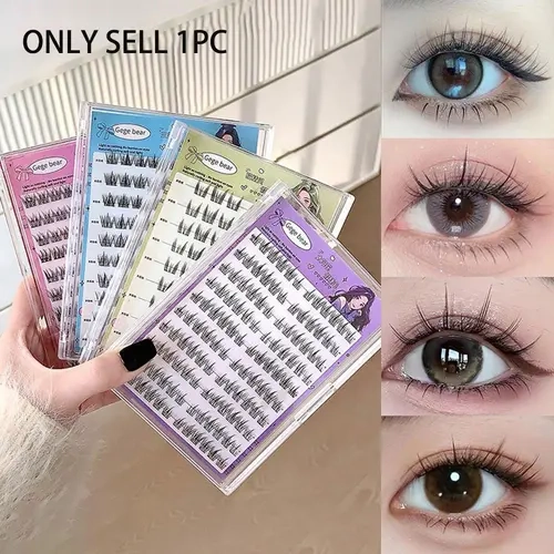 Clear Stem False Eyelashes, 1 Box Natural Look Eyelash Extensions, Self Grafting Curl Eyelashes, Eye Makeup Enhancement False Eyelashes for Women & Girls, High Quality Eyelashes, Cosmetic, DIY Eyelash Extensions, Fake Eyelashes