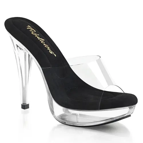 Women's Elegant Fashionable Chunky High Heel Platform Sandals - Style 501 Black 1"(2.5cm) Platform Heels for Women, Evening Cocktail Events Footwear