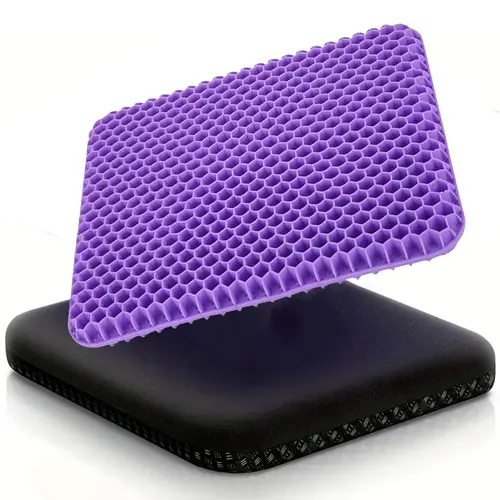 Ergonomic Honeycomb Gel Sofa Seat Cushion for Adults - Removable Cover Gel Material Pad, Durable, Breathable, Offers Firm Support, Flexible Structure, Even Weight Distribution, Cooling Airflow for Couch, Office Chair