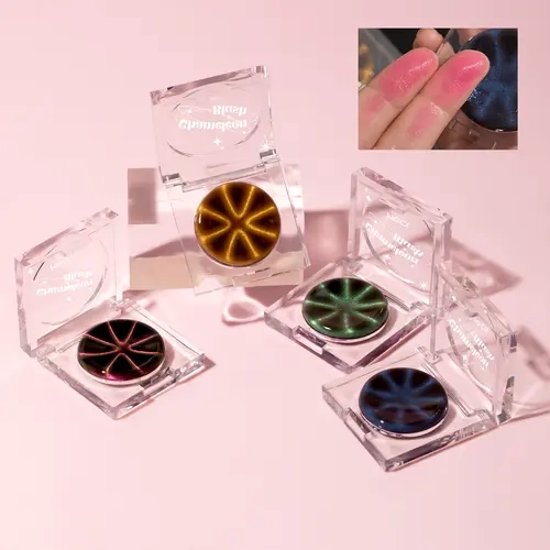 HECI BEAUTY PH Holographic Shimmer Blush - Vegan, Cruelty-Free Cosmetics, 3-in-1 Shape-Shifter Color-Changing Pigmented Makeup with Color Correction & Glossy Shine for Adults (#01)