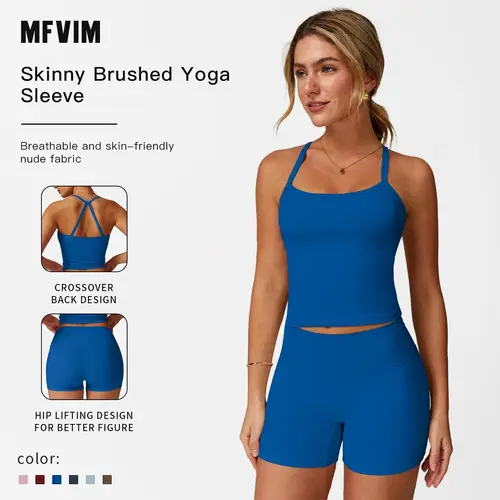 Women's 2-Piece High Elastic Activewear Set - Backless Crop Top & High Waist Activewear Shorts, Sweat-Wicking Gym Yoga Outfits, Modern Sportswear Gym Daily Wear, Solid Athleisure Clothing
