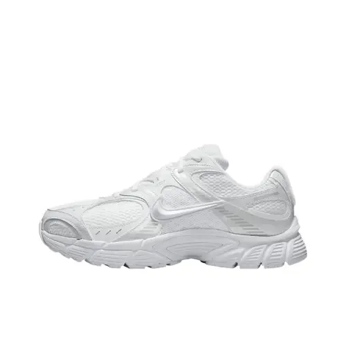 Nike V5 RNR Men’s Cushioned Running Shoes - White Black Metallic Silver, Lightweight, Breathable, Flexible Fabric, Future-Tech Look, Laces, Trainer Men’s Jogging Gym Streetwear Footwear