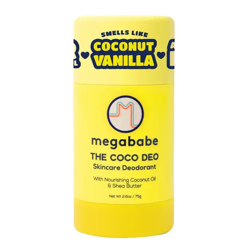 Megababe Aluminum-Free All Natural Moisturizing Deodorant (Body Care) - Coco Deo with Nourishing Coconut Oil, Shea Butter, Vanilla Scent, Scented Aroma - 72-Hour Odor Protection, 2.6 oz
