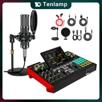 Tenlamp G10-Series Audio Mixer, Live Sound Card with XLR Microphone Connector, Professional Chipset, 48V Phantom Power Supply, One Touch Noise Reduction, One Touch Voice Change for Podcast,Recording,Vocal,Game Voice#SummerWins #DealsForYouDays