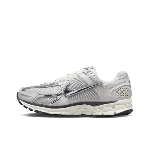Women's Nike Zoom Vomero 5 Athletic Shoes - Photon Dust/Metallic Silver, Neutral Footwear with Daily Casual Comfort, Retro Street Vibe, Streetwear Polish for Walking, Running, Photon Dust/Chrome/Gridiron/Sail