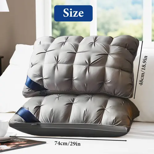 【2Pcs-Fluffy】Raybee Zero Gravity 5-Star Hotels Quality Pillows , Mellow Sleep, Neck Support Pillows In Full & Queen Size,High Quality Fiber Filling, Cooling Pillows for Your Bed,Sofa,Couches, Fluffy Pillows for Neck Pain,Couple pillow,Refresh Your Bedding