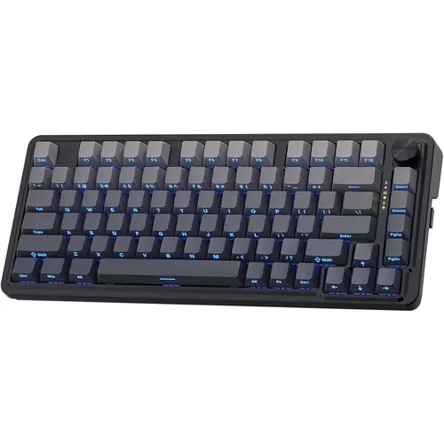 Redragon K673 GB Ergonomic Mechanical Gaming Keyboard, 75% 81-Keys QWERTY Layout, RGB Lighting, 3-Way Bluetooth/USB Wireless, PBT Compact Design, Hot-Swap Socket, Dedicated Knob Control, 5-Layer Noise Dampening, Custom Linear Switch PC Accessory