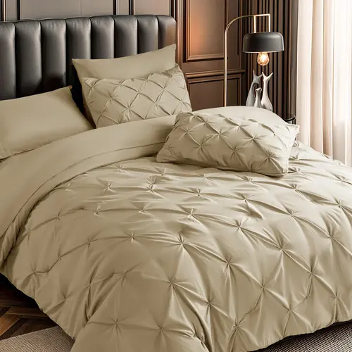 7PCS Luxury Comforter Set – All-Season Pintuck Bedding with Ultra-Soft Comforter, Sheets, and Pillowcases, Cozy Bed  Modern Homes,back to school,back to school shopping,home decor