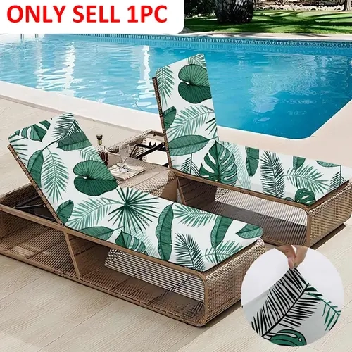 Tropical Leaf Print Beach Lounge Chair Cover, Removable & Machine Washable Chair Cover, Chair Protector for Pool, Beach, Patio & Outdoor #GLOBAL PICKS
