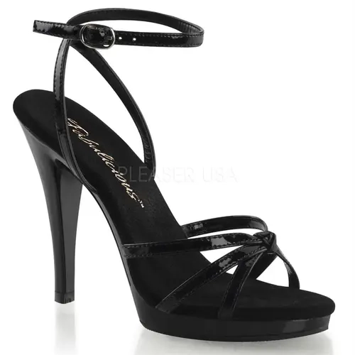 Women's Formal Solid Leather Platform High Heel Sandals - Ankle Strap Footwear with 0.5in (1.3cm) Platform Sole, Strap Tie, Classy Elevated Heels for Special Occasions (Flair-436 Decor), Fashionable Leather Sandals, Classy Elevated Sandals