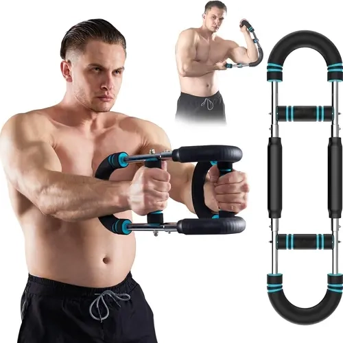 Twister Arm Exerciser,Adjustable Spring Workout Bar, Forearm Triceps Chest Enhanced Exercise Strengthener,Portable Home Fitness Equipment trainer strength detachable strength training bar