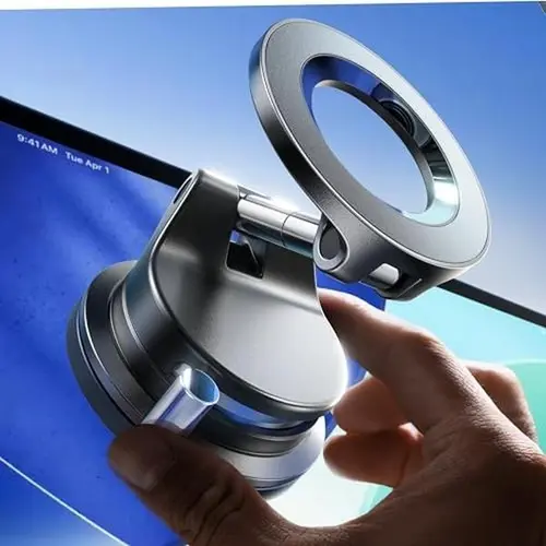 【DealsForYouDays】LISEN SuctionPro Phone Holder, 360° Vacuum MagSafe Car Mount, Suction Phone Mount with One-Step Lock, Retractable, Compact & Stable Design, Car Accessories