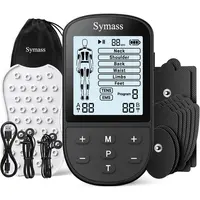 SYMASS TENS Unit Muscle Stimulator, EMS Massager Machine, Dual Channel Electronic Pulse Physical Therapy Machine for Back Pain Relief, Shoulder Recovery, Muscle Relaxation, 24 Modes,10 TENS Unit Pads