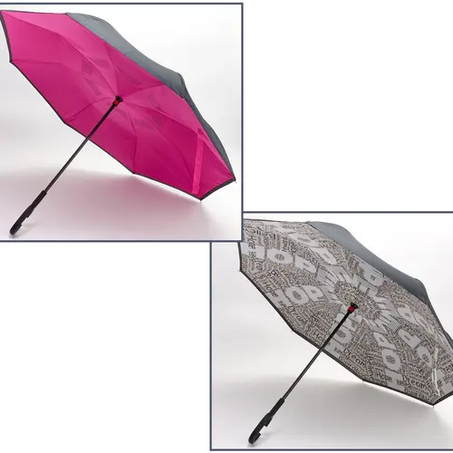 Revers-A-Brella Set of 2 Long Inverted Rain Umbrellas