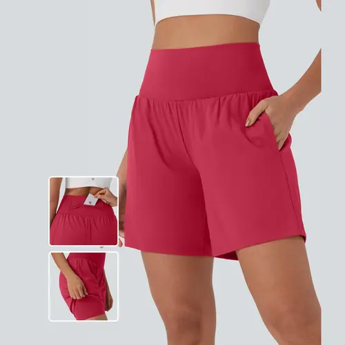 Halara SoftlyZero™ Airy Super High Waisted 2-in-1 InstantCool Yoga Shorts 7" with Pockets