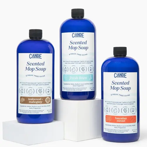 CANDECRAFTCO Scented Mop Soap Cleaning Solution - Bucket-Compatible Household Items Floor Cleaner, Hotel Luxury Bourbon Vanilla & Multiple Scents, 500-1000 ml Bottle, 12 Months Shelf Life, Streak-Free Shine Home Care Supply