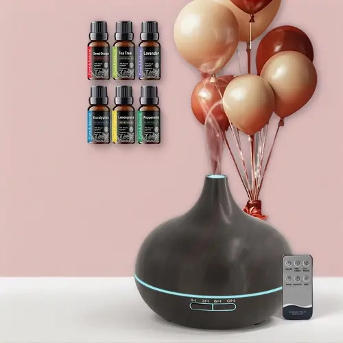 1pc 18.6 Oz Large Capacity Portable Aromatherapy Essential Oil Diffuser Humidifier - Electric Ultrasonic Room Appliance with Timer, Waterless Function, Round Flower Design, Air Purifier for Anxiety Relief, Room Accessories, Modern
