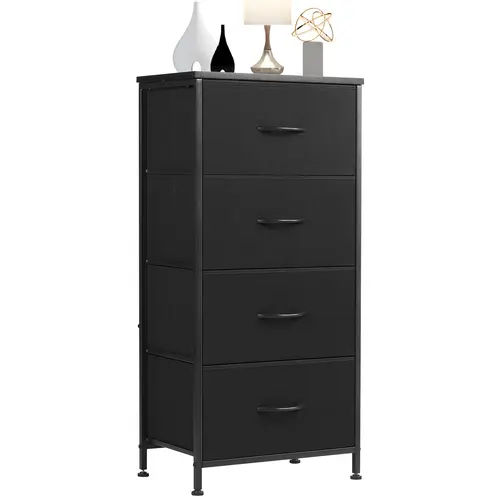 【Deal】Sweetcrispy SweetFurniture S-4-Drawer Skinny Fabric Bedroom Dresser - Modern Storage Drawer, Decorative Compartment Cabinet, Tiny Apartment Furniture, Space Organizing Unit, Shelf for Lamps, Entryway Storage