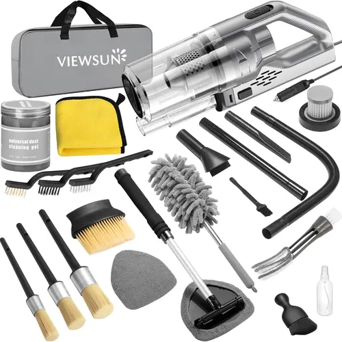 【TikTokShopFallDealsForYou】Viewsun Car Cleaning Kit, 16PCS Car Interior Detailing Kit with Gray High Power Handheld Vacuum, Detailing Brush Set, Windshield Cleaner, Cleaning Gel, Complete Auto Accessories for Men, Women，Summervibes