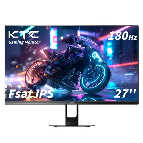 KTC 27-Inch Flat Fast IPS PC Computer Monitor for PC Gamers - 1920x1080 Full HD, 180Hz, 1ms GTG, Flicker-Free, Blue Light Filter, HDR10, FreeSync, Frameless, DP 1.4/HDMI 2.0 Ports, VESA Mount, Model H27F22, 26 – 28Inches Compatible