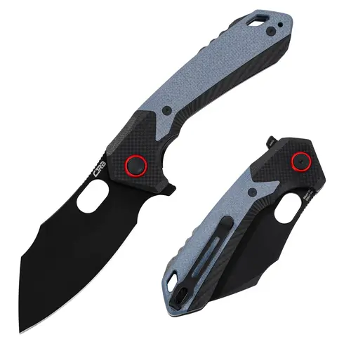 CJRB Caldera Multifunction Tactical EDC Pocket Knife - AR-RPM9 Stainless Steel, Non-Slip Black-Blue G10 Handle, Survival Gear, In Spec, Guys Gifts for Birthdays/Christmas/Thanksgiving, Fishing Tool, Outdoor Camping Knives