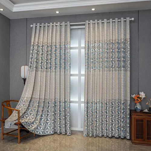 Vintage American 2-Panel Velvet Contrast Translucent Grommet Curtains - Grommet-Top Window Treatment for Bedroom, Living Room Decor, House Decor