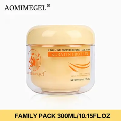 Aomimegel Argan Oil Hair Mask with Collagen & Keratin Protein - Intensive Smoothing Treatment, Gentle Moisturizer, Hydrating Deep Conditioner for Dry Damaged Curly Hair (300ml)