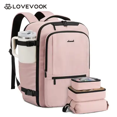 LOVEVOOK Travel Backpack for Women & Men, 40L Large Carry On Backpack Airline Approved, TSA Personal Item Weekender Bag, Water Resistant Laptop Backpack with 3 Packing Cubes for Travel Essentials TikTokFallDealsForYou