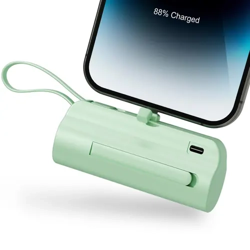 4500mAh Adjustable Rechargeable Mobile Power Bank - 20W PD Charging, Built-in Dual Cables, USB-C Port, Phone Stand, Lanyard, Ultra Compact, Durable, EDC Gear, Battery Storage Solutions, for iPhone 8-16/Android Smartphones