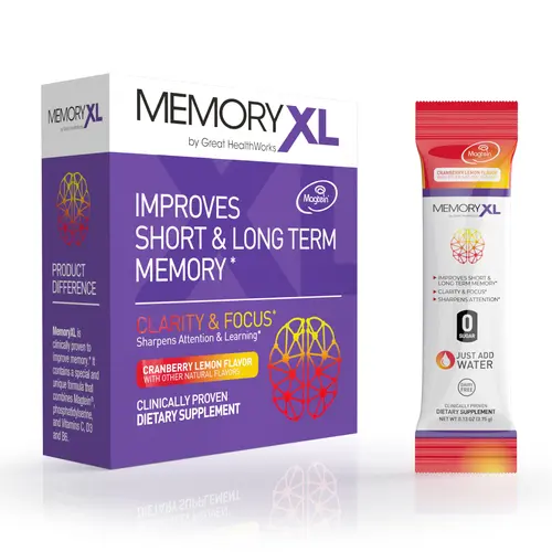 MemoryXL Clinically Proven Brain Health Brand in on-the-go Great Tasting Stick Pack