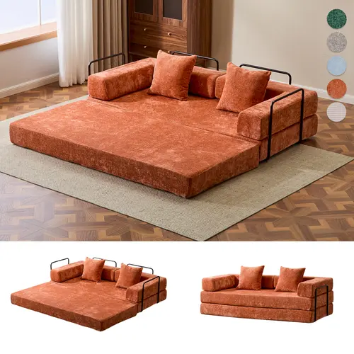 New Multiple Covers Available Cloud Floor Sofa Bed High-Quality Convertible Comfy Corduroy Fabric, Premium Sponge Padding, Multi-Functional Floor Sofa.