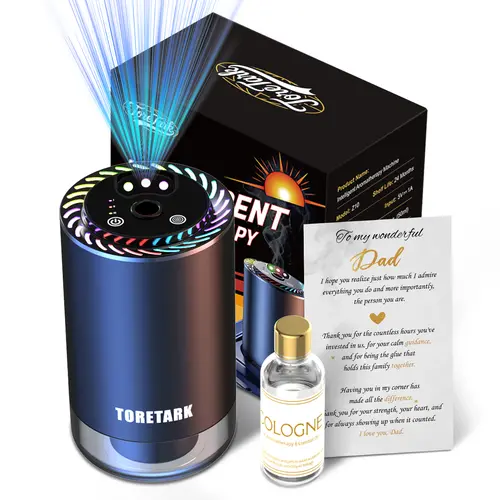 Smart Car Air Freshener Diffuser Pack - 2 Counts 50ML Natural Cologne+Marine Scents, Aromatherapy Vehicle Air Purifier, Long-Lasting Release, Rolls Royce Star Roof Design, Batteries, 2025 Best Gift, Upgrade Your Drive