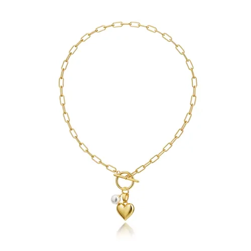 Tewiky Necklace for Women Trendy Layered Pendant Necklaces Dainty Chain Heart Paperclip Snake Necklace Thick T bar Coin Necklace for Women Jewelry For Valentine's Day Dainty Layering Jewelry Exquisite Chain Jewelry