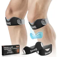 Silicone Patella Knee Strap, Adjustable Patellar Tendon Support for Women & Men, Anti-Slip Knee Band for Running, Basketball, Volleyball, Squats, Hiking and Gym Workouts