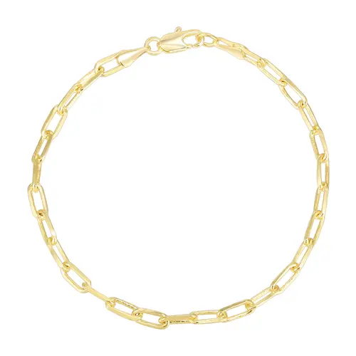 PAVOI 14K Gold Plated Paperclip Chain Adjustable Bracelet for Women