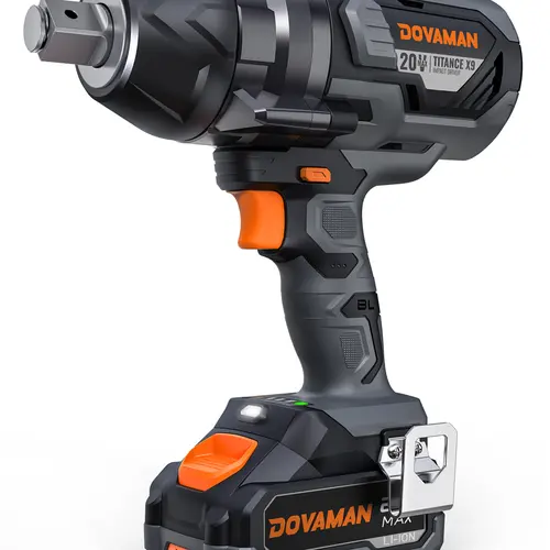 DOVAMAN TITANCE X9 3/4'' Cordless Impact Wrench, Brushless Motor Power Tool with 1650 FT-LBS High Torque, 20V 4000mAh Battery, Fast Charger, 5-Mode Speed Dial, Ergonomic Grip, LED Light for Heavy Duty Wheel Lug Work