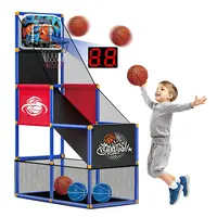 CuLiDing Kids Arcade Basketball Hoop Toy with 4 Balls - Indoor-Outdoor Single Shot Teamwork Game, Outdoor Games Item, Boy Gifts for Cool Kids, Toddler Birthday & Father's Day Presents for Ages 3-8