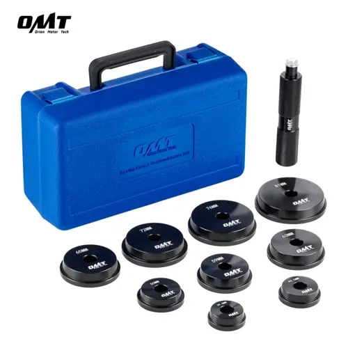 Orion Motor Tech 10PCS Bearing Race and Seal Driver Set, Heavy-Duty Aluminum Bearing Press Kit with 9 Dual-Sided Adapters, Knurled Handle and Storage Case for Automotive Axle Housing Installation