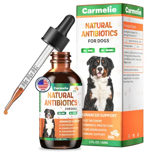 Carmelie All-Natural Canine Nutritional Supplement Drops - 2 fl oz Bottle, Natural Ingredients, Daily Seasonal Wellness Aid, Immune Booster, Fur & Skin Care, Single Item
