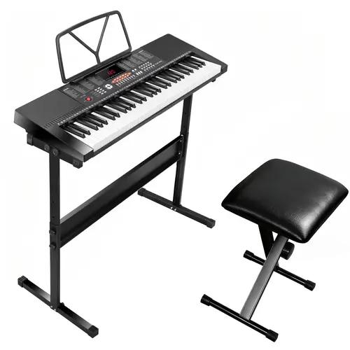 Segawe 61-Key Durable Electronic Piano Keyboard Kit Bundle - Beginner-Focused Portable Digital Piano with LED Display, Music Stand, Headphones, Microphone for Hobby Use,summerwins