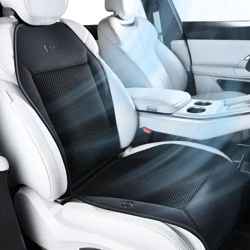 Coverado Gray Upgraded L-Shape 8 Fan Ventilated Car Front Seat Cover Cushion Pad - 12V-24V Plug-In, 3-Speed Blowing&Suction, Universal Fit, Efficient Cooling for Refreshing Rides, Auto Accessories, Automotive Interior Cushion for Summer Driving
